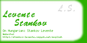 levente stankov business card